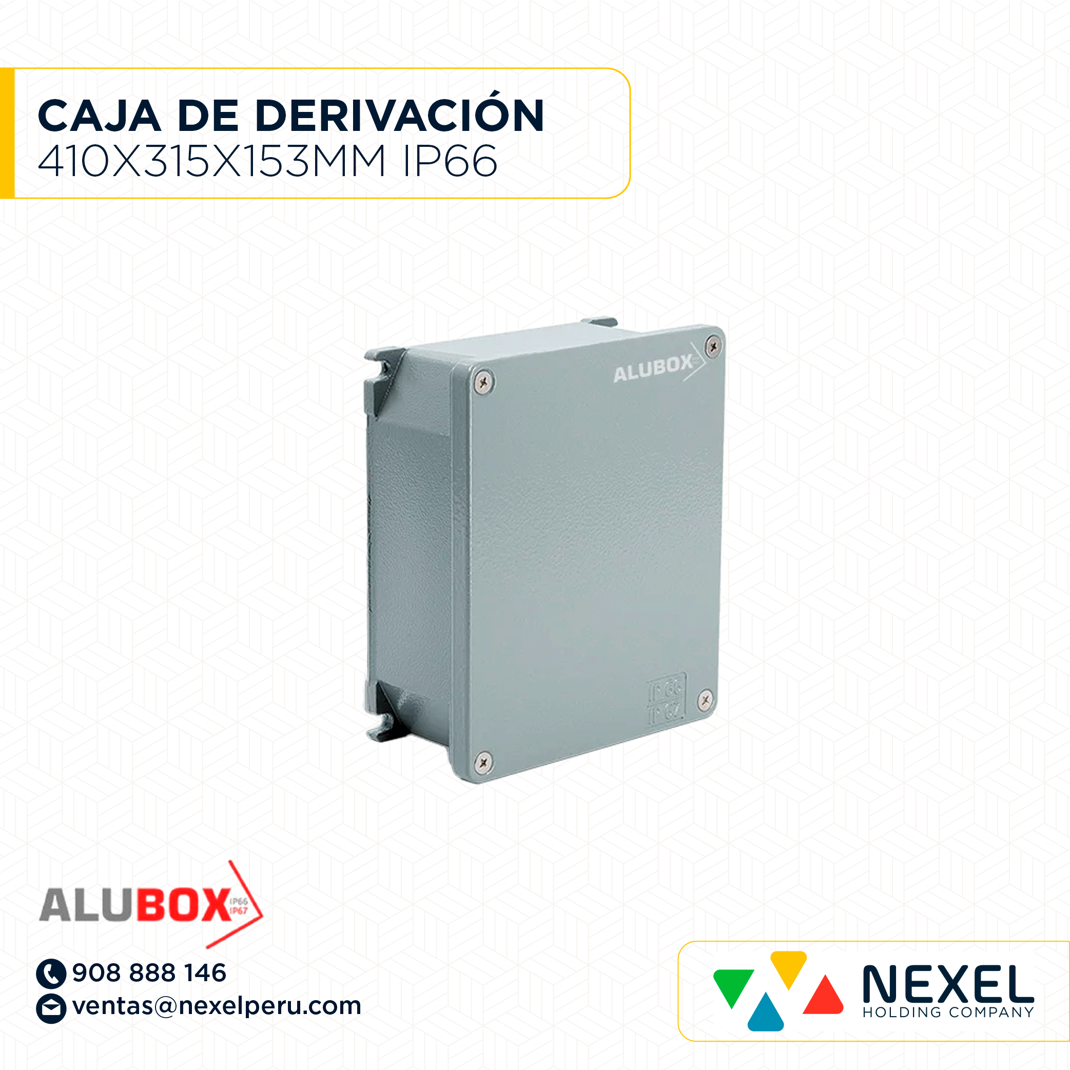 CAJA DE DERIVACIÓN DE ALUMINIO 410X315X153MM IP66 - IP67 (653.07) ALUBOX
