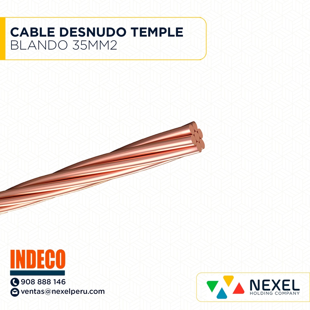 CABLE DESNUDO TEMPLE BLANDO 35MM2 INDECO