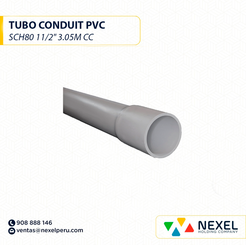 TUBO CONDUIT PVC SCH80 11/2" 3.05M CC
