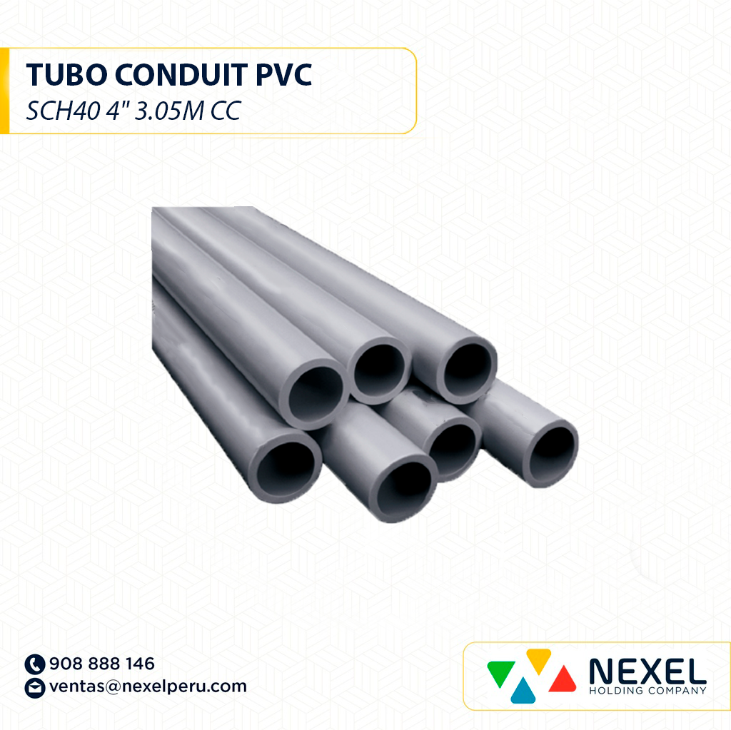 TUBO CONDUIT PVC SCH40 4" 3.05M CC