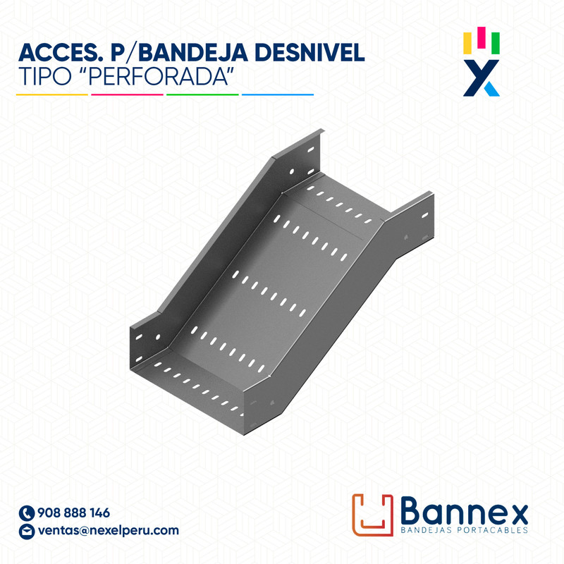 ACCES. "DESNIVEL"  TIPO "PERFORADA" 150x60MM 1.5MM S/TAPA INC. UNION BANNEX