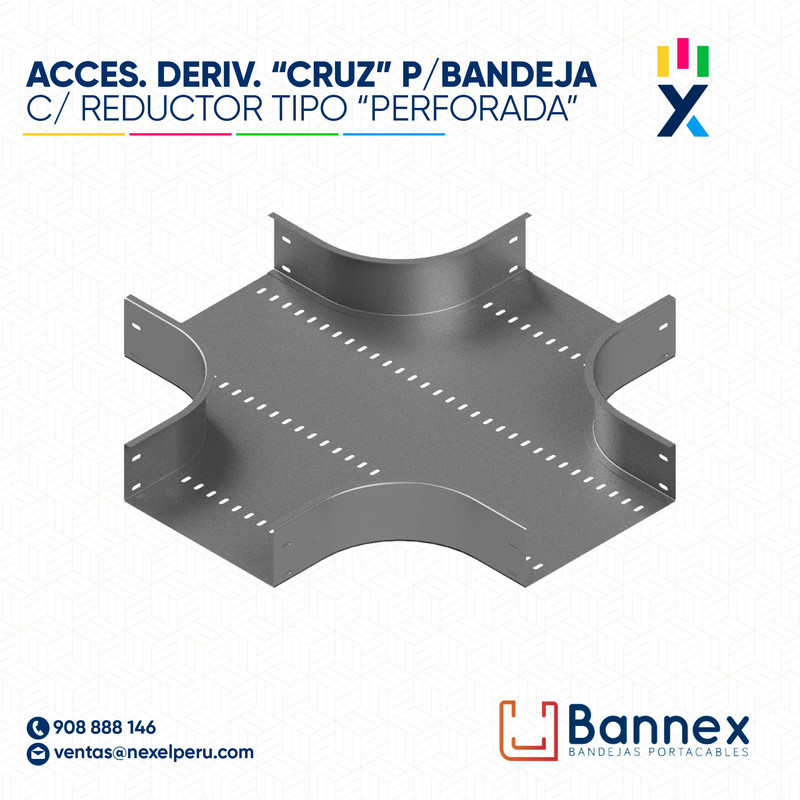ACCES. DERIV. "CRUZ" C/ REDUCTOR TIPO "PERFORADA" 450x60MM 1.2MM C/TAPA INC. UNION BANNEX