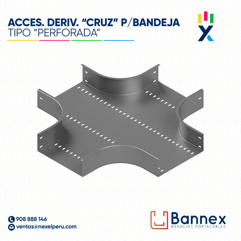 ACCES. DERIV. "CRUZ" TIPO "PERFORADA" 150x60MM 1.2MM C/TAPA INC. UNION BANNEX