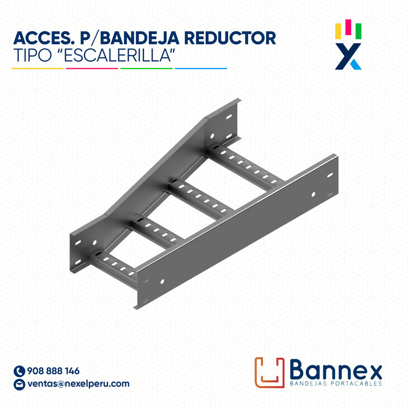 ACCES. "REDUCTOR"  TIPO "ESCALERILLA" 300x60MM 1.2MM S/TAPA INC. UNION BANNEX