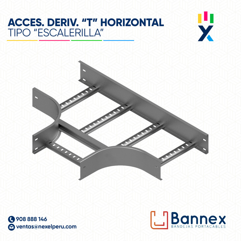 ACCES. DERIV. "T" HORIZONTAL  TIPO "ESCALERILLA" 350x150MM 2MM S/TAPA INC. UNION BANNEX