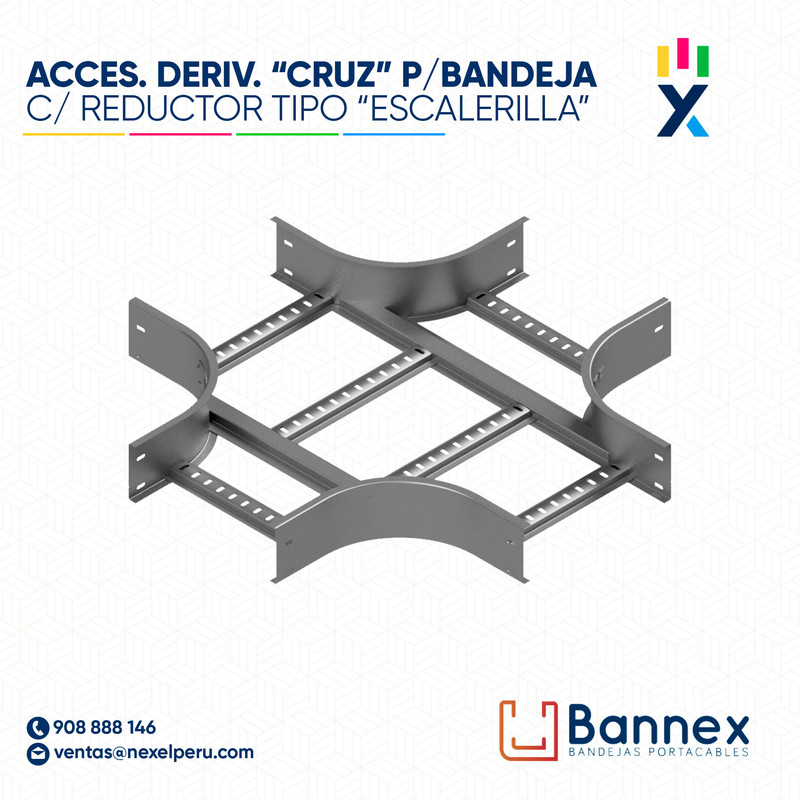 ACCES. DERIV. "CRUZ" C/ REDUCTOR TIPO "ESCALERILLA" 150x60MM 1.5MM C/TAPA INC. UNION BANNEX