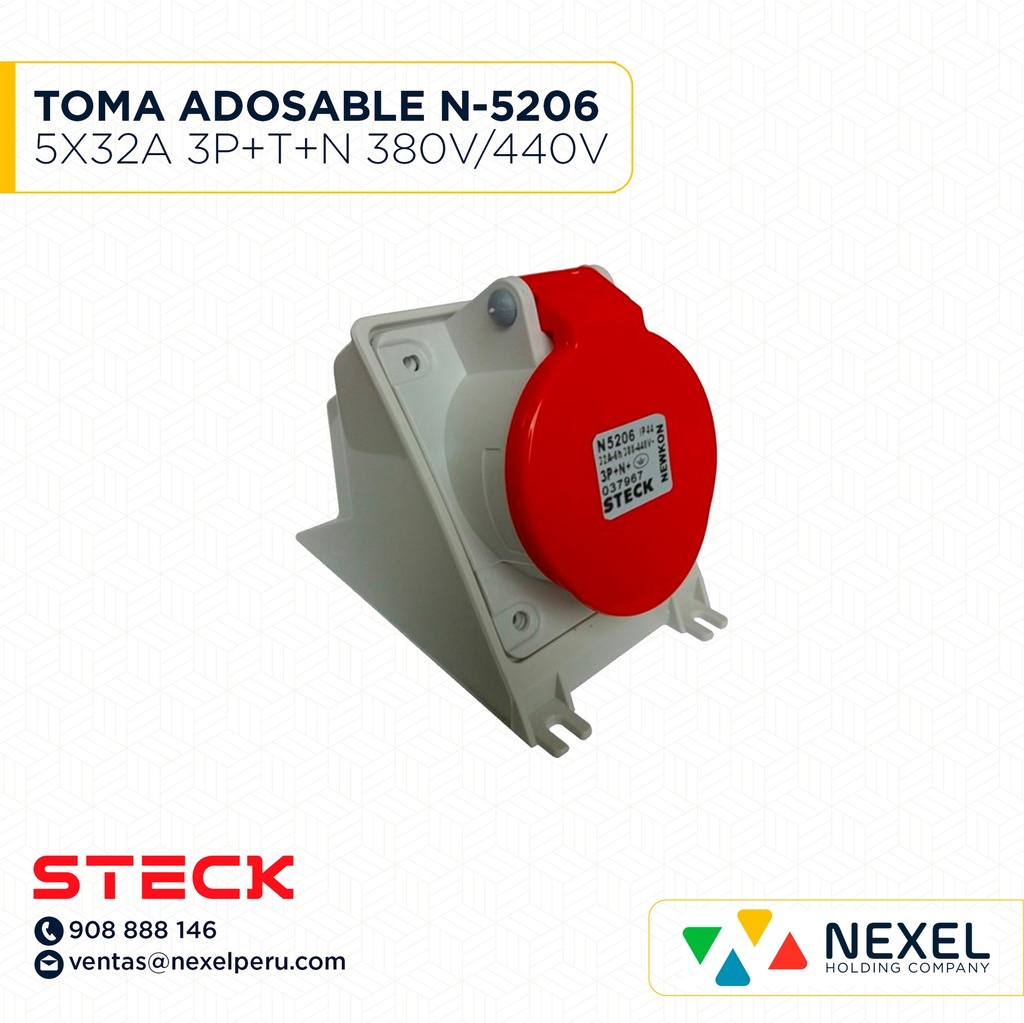 OUT- TOMA ADOSABLE N-5206 5X32A 3P+T+N 380V/440V IP44 NEWKON STECK