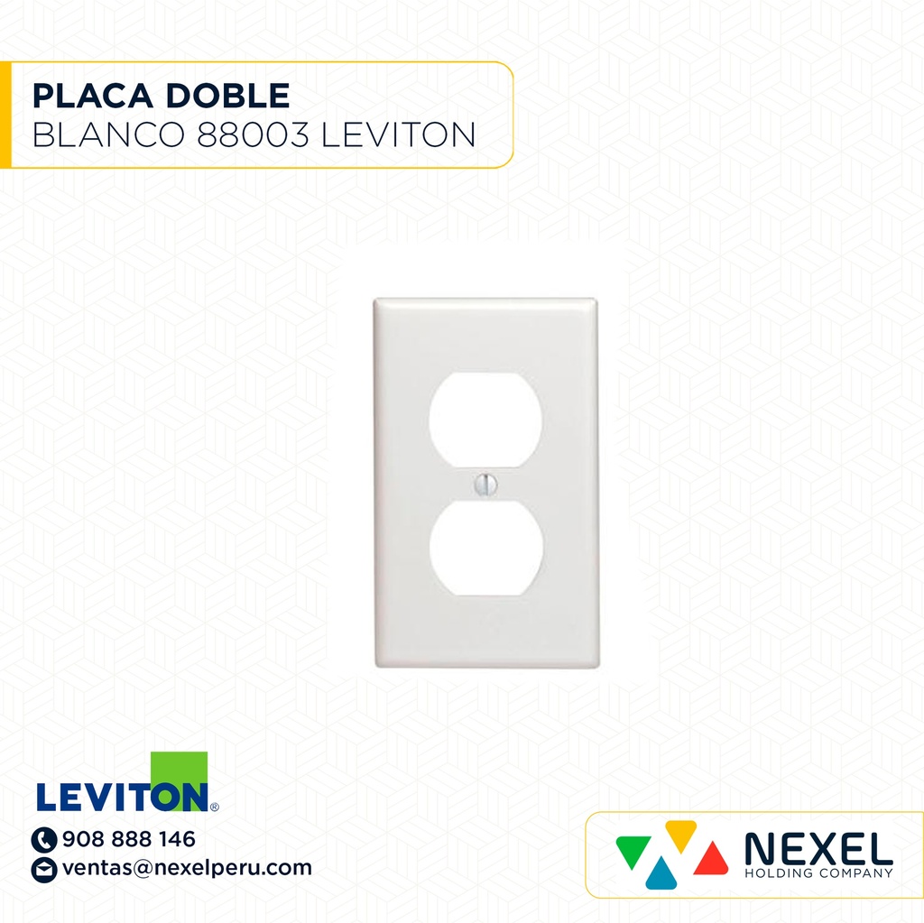 OUT- PLACA DOBLE BLANCO 88003 LEVITON
