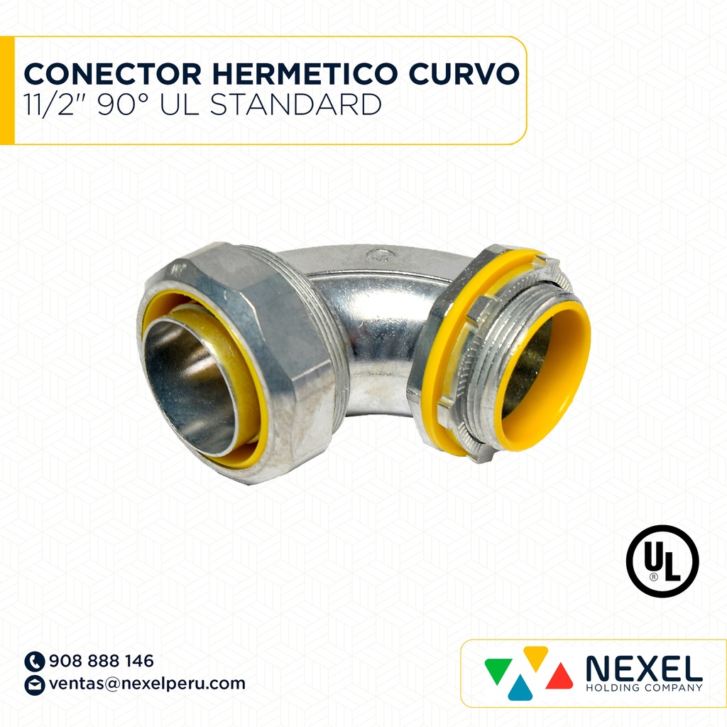 OUT- CONECTOR HERMETICO CURVO 11/2" 90° UL STANDARD