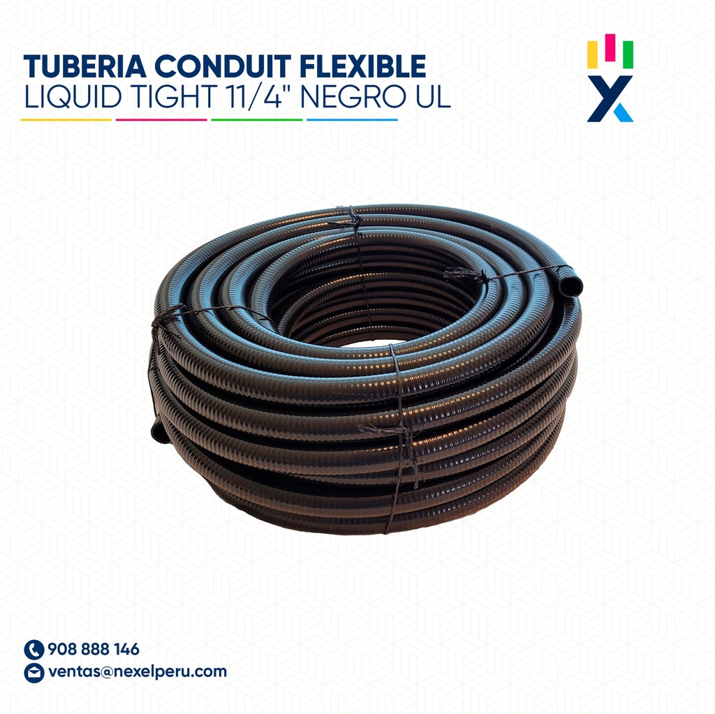 TUBERIA CONDUIT FLEXIBLE LIQUID TIGHT 11/4" NEGRO UL SEALTITE® OR  OIL-RESISTANT FLEXIBLE CONDUIT ANACONDA