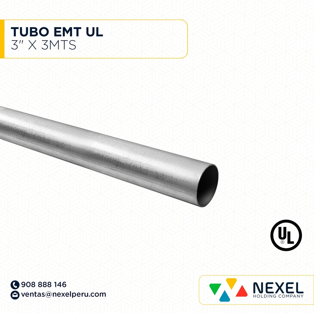 TUBO EMT 3" X 3MT UL STANDARD