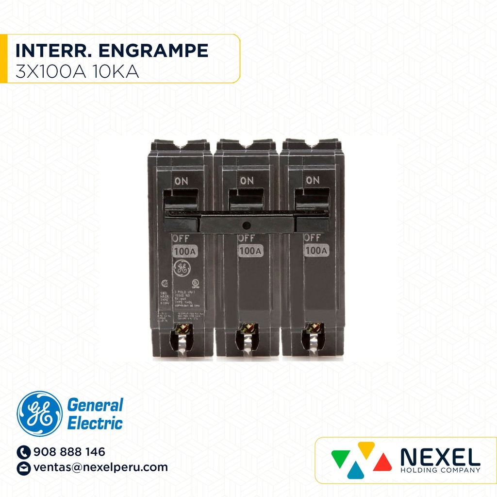INTERRUPTOR ENGRAMPE 3X100 10KA GENERAL ELECTRIC (OUTLET)