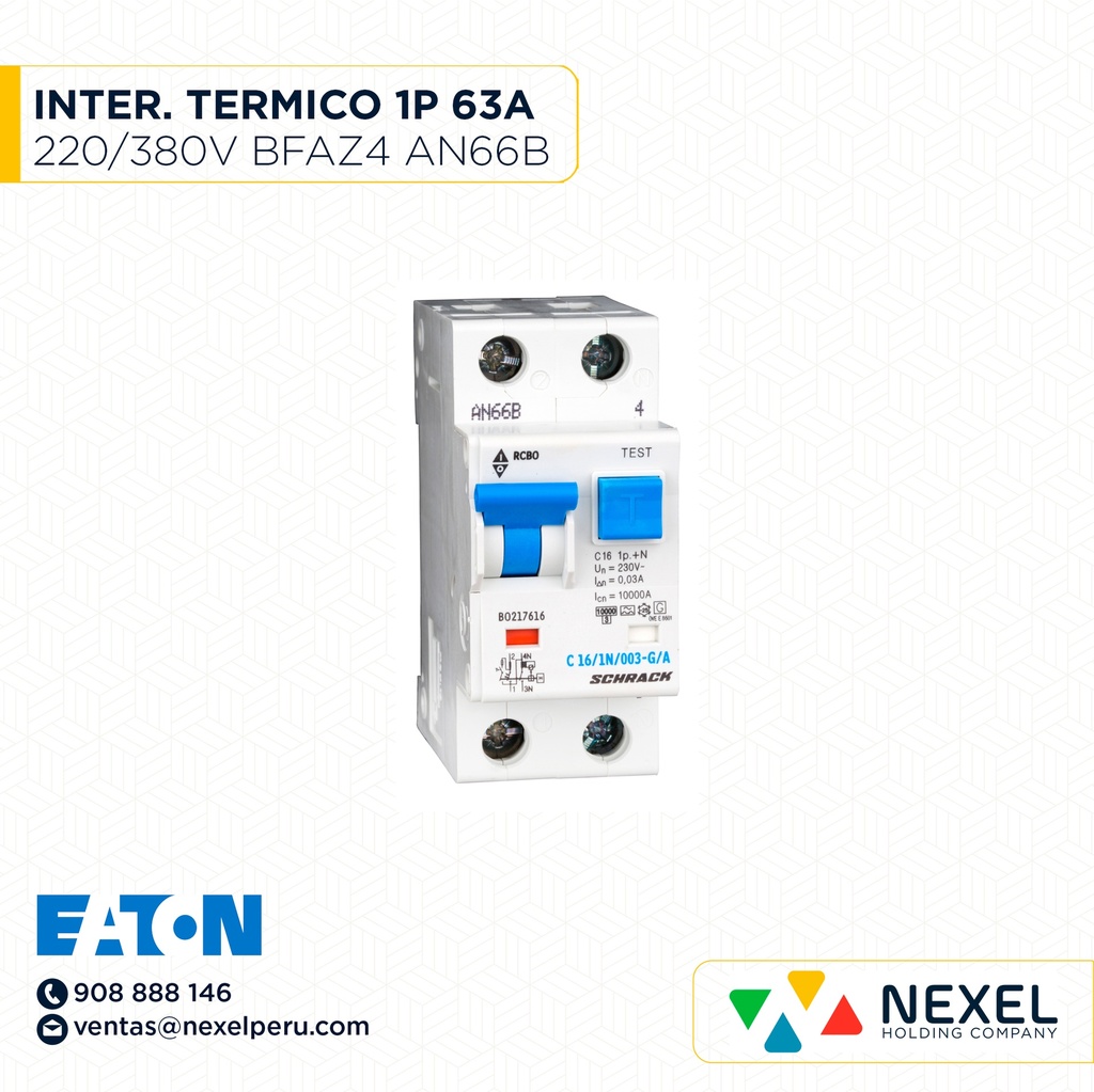 INTERR. TERMICO RIEL DING 1P 63A 220/380V BFAZ4 AN66B EATON