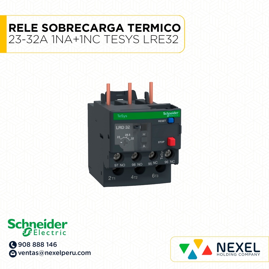 RELE SOBRECARGA TERMICO 23-32A 1NA+1NC TESYS LRE32 SCHNEIDER
