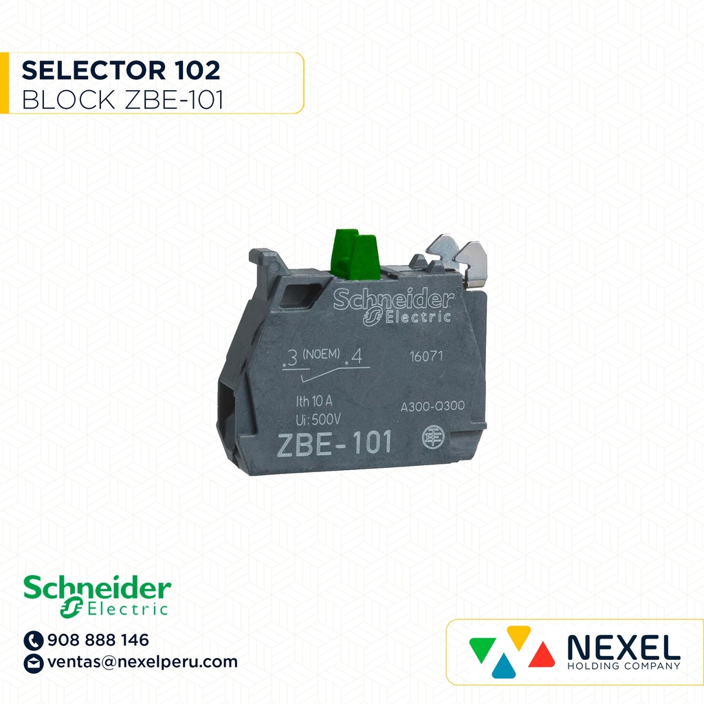 OUT- SELECTOR 102 BLOCK ZBE-101 SCHNEIDER