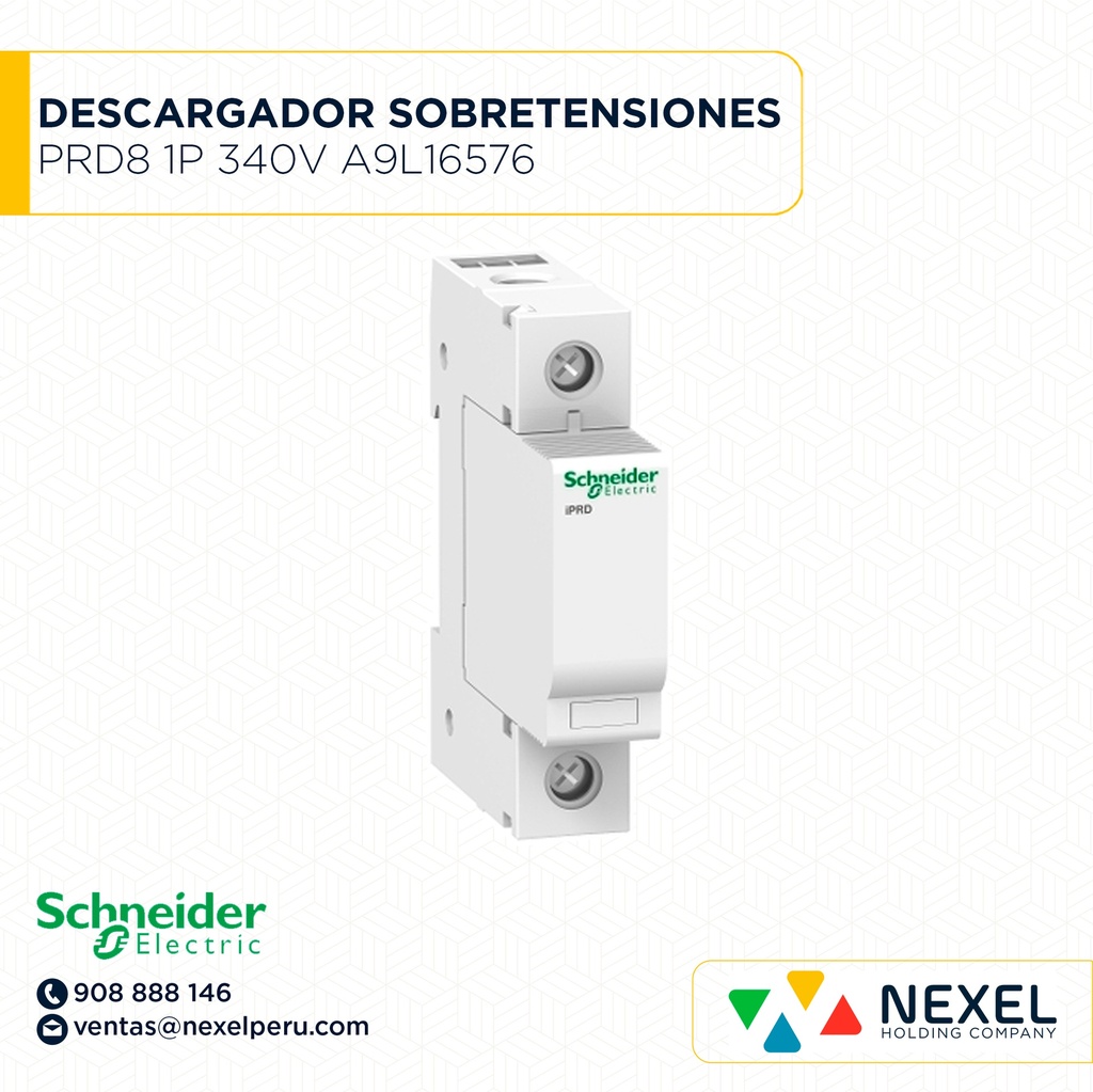 DESCARGADOR DE SOBRETENSIONES PRD8 1P 340V A9L16576 SCHNEIDER