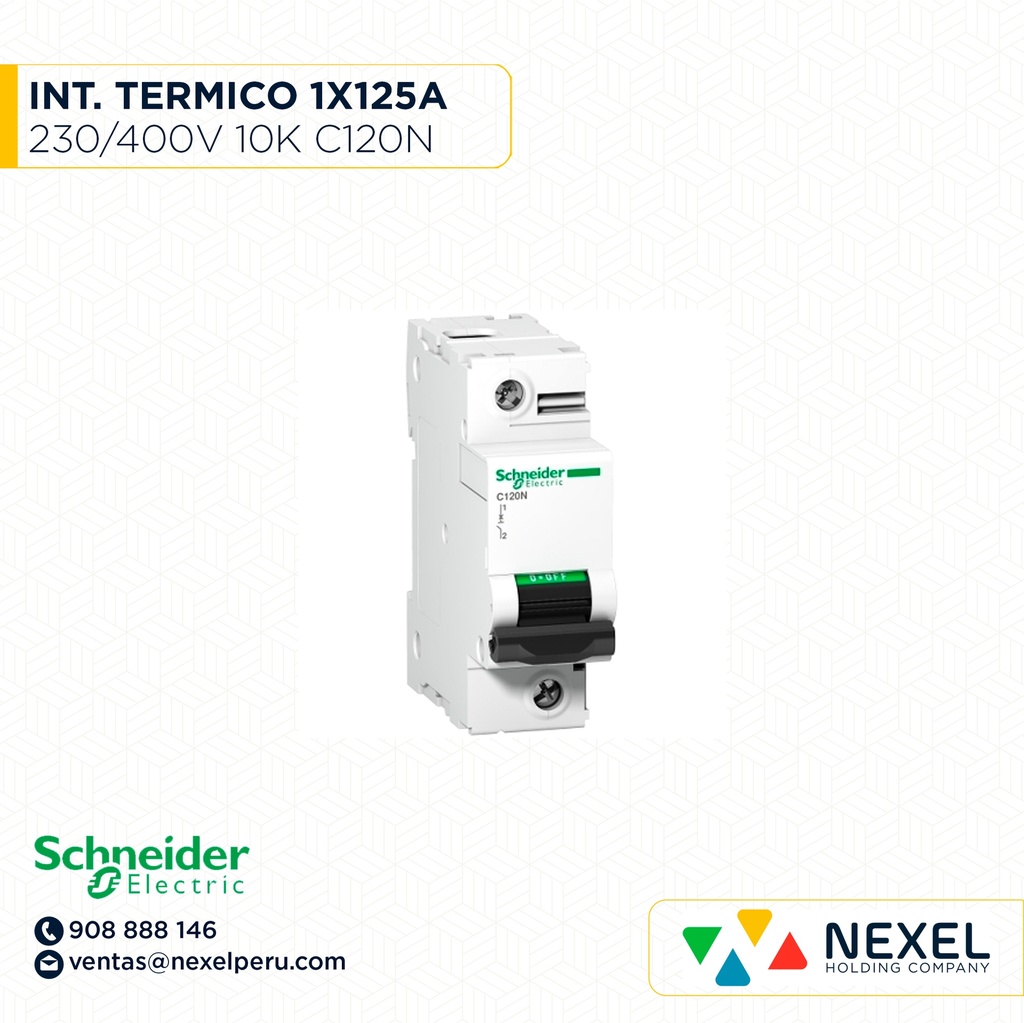 OUT- INTERR. TERMICO 1X125A 230/400V 10K C120N C125 A9N18359 SCHNEIDER