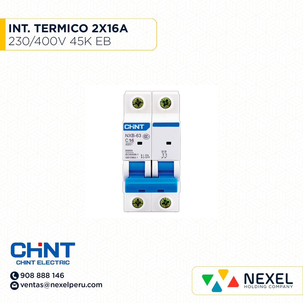 INTERR. TERMICO 2X16A 230/400V 4.5K EB CHINT