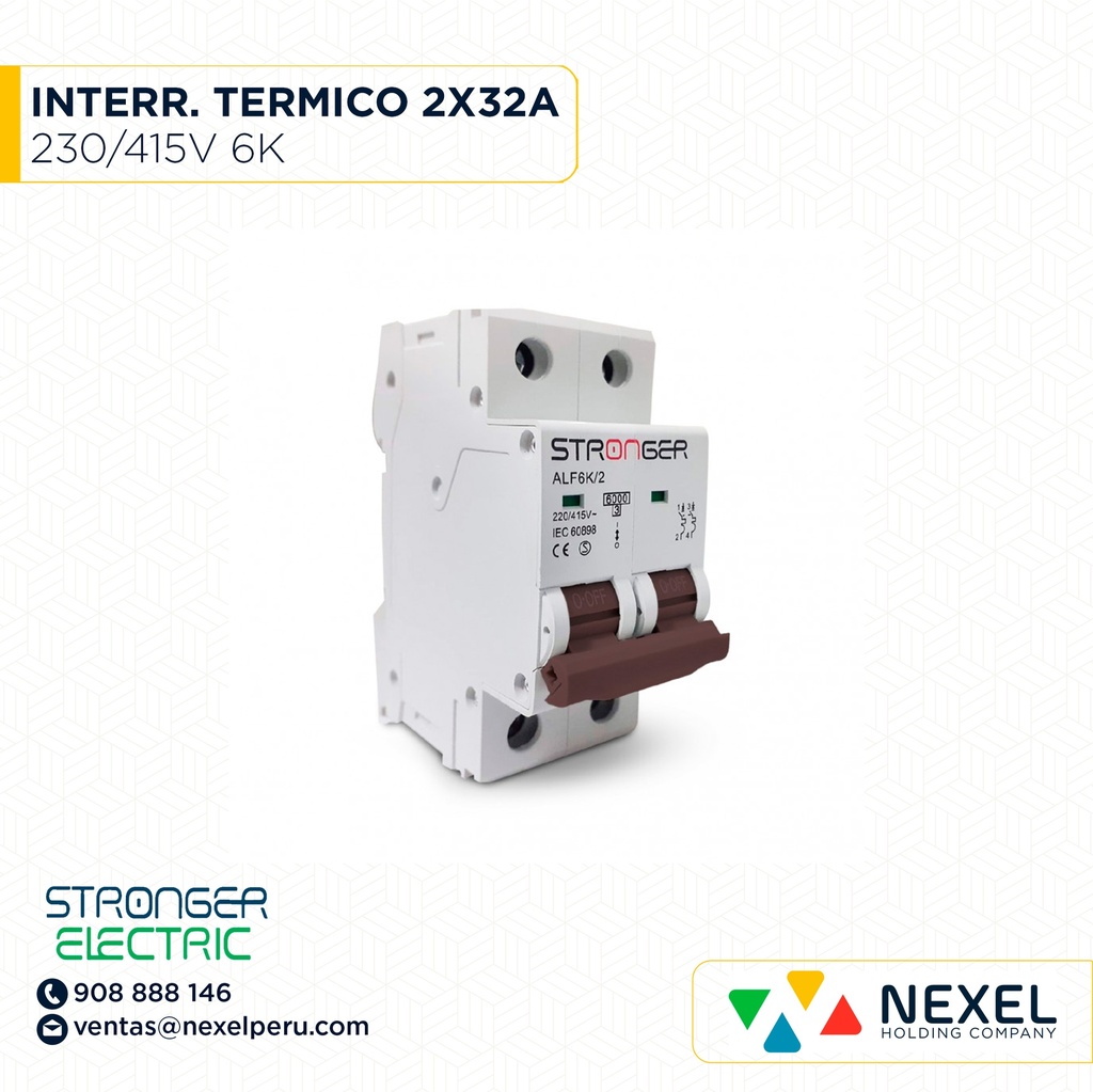 INTERR. TERMICO 2X32A 220/415V 6K STRONGER