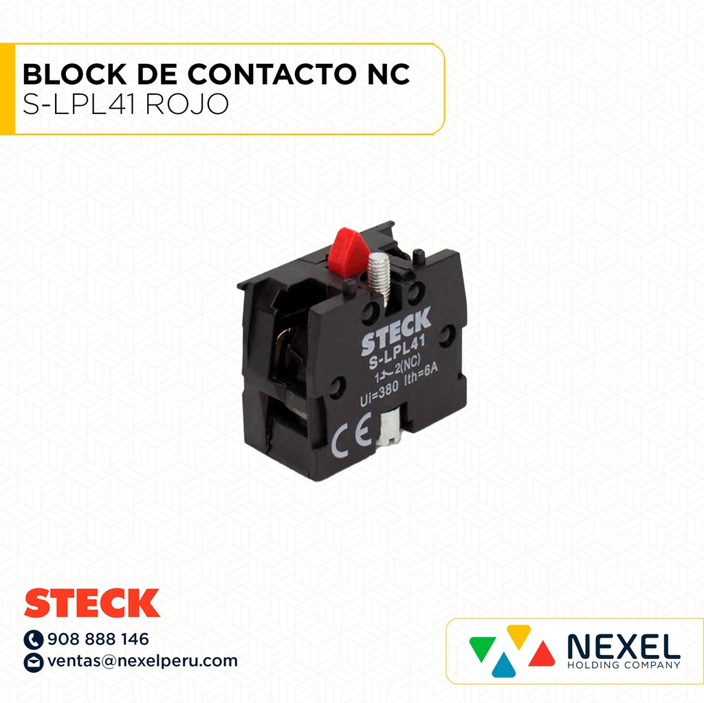 BLOCK DE CONTACTO NC S-LPL41 ROJO STECK