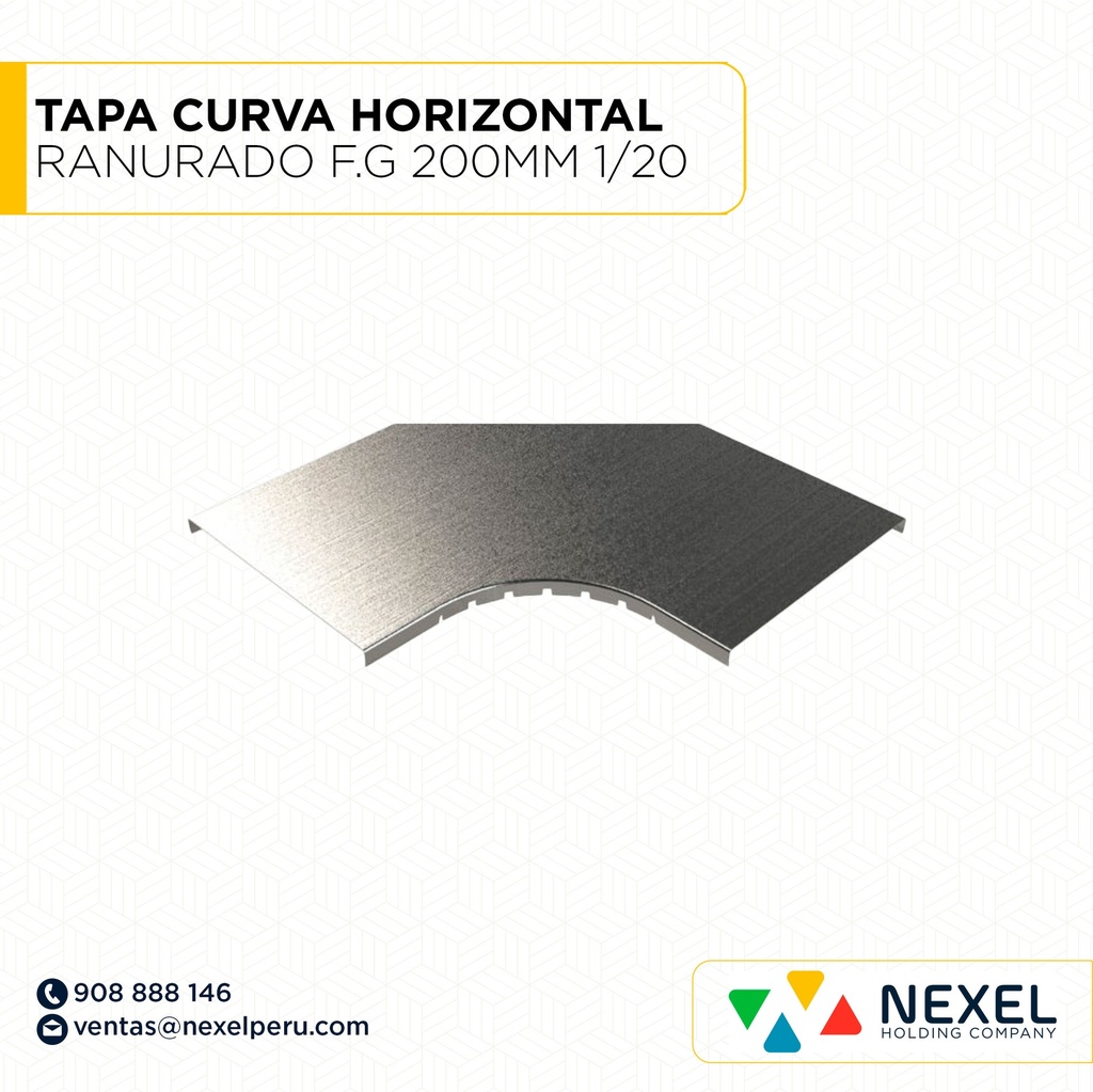 TAPA CURVA HORIZONTAL RANURADO F.G 200MM 1/20 NACIONAL