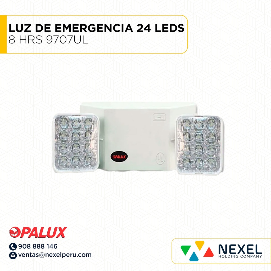 OUT- LUZ DE EMERGENCIA 24 LEDS 8 HRS 9707UL OPALUX