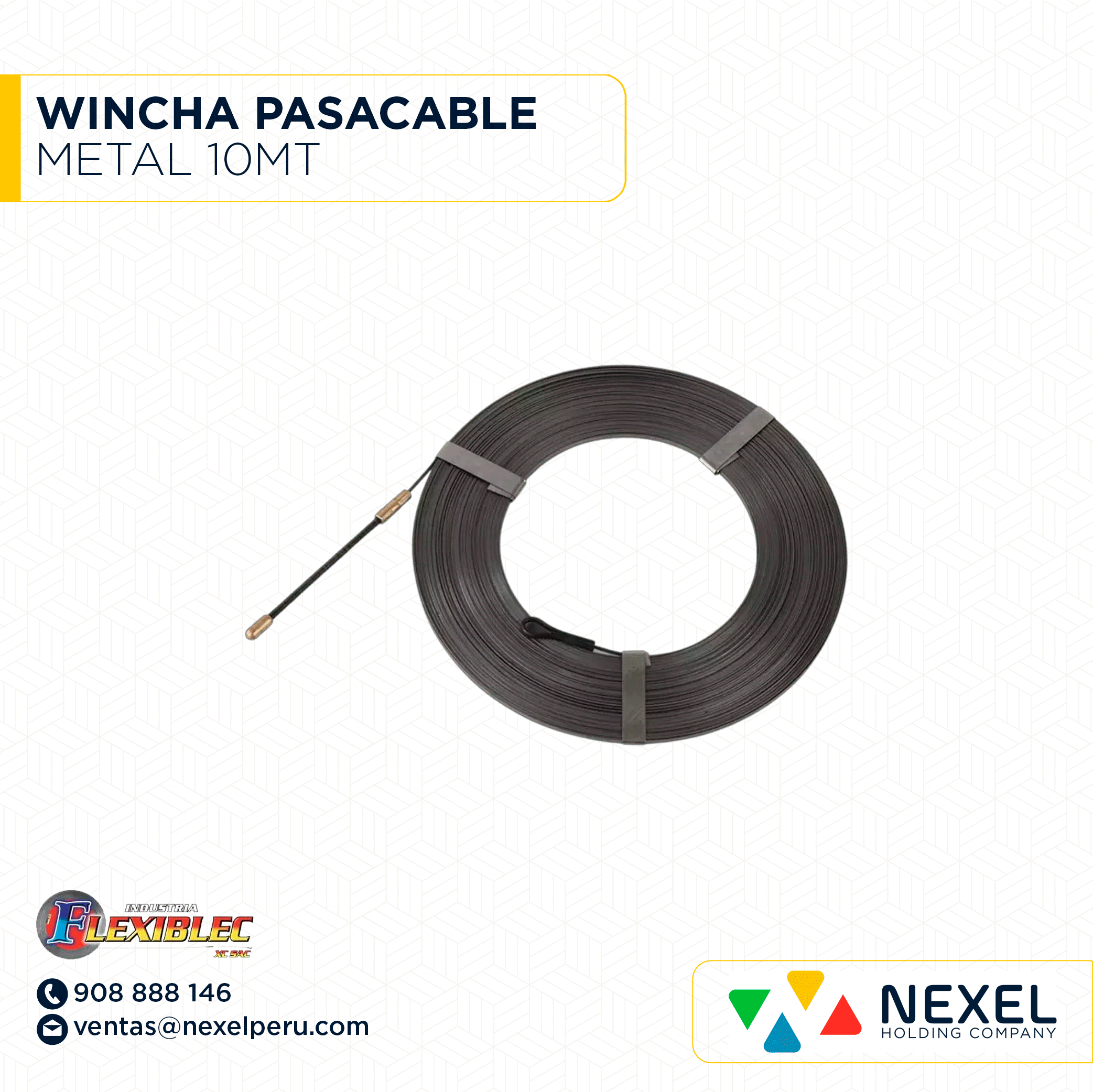 WINCHA PASACABLE METAL 10MT FLEXIBLEC
