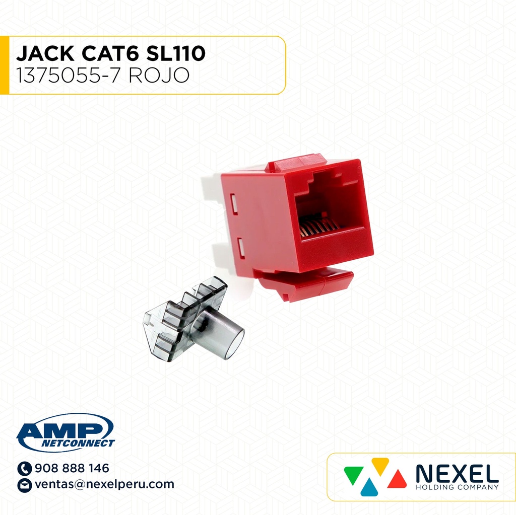 OUT- JACK CAT6 SL110 1375055-7 ROJO AMP NETCONNECT