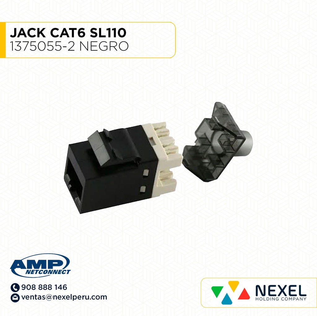 JACK CAT6 SL110 1375055-2 NEGRO AMP NETCONNECT