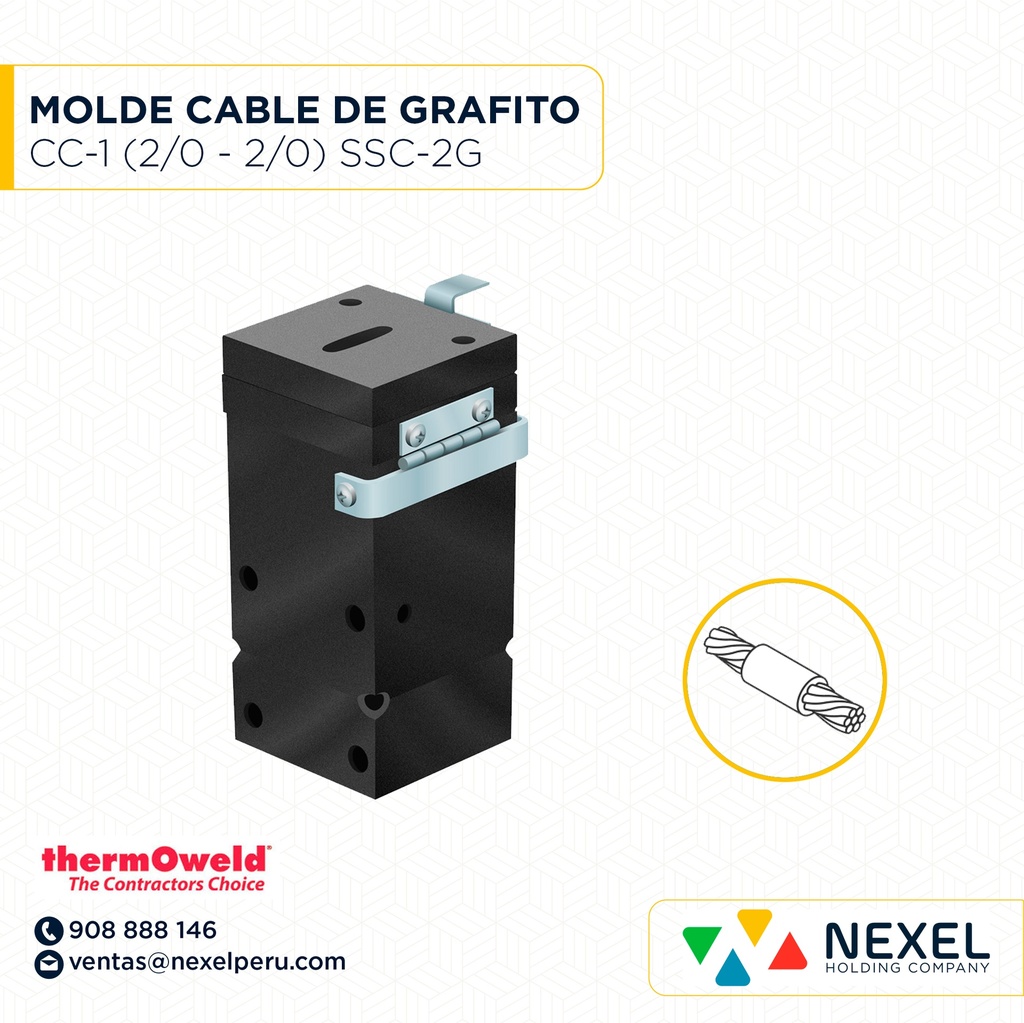 MOLDE EMPALME HORIZ. (CC-1) (CCL) (2/0 - 2/0AWG) T/ M-206 C/ SSC-2G #65 THERMOWELD
