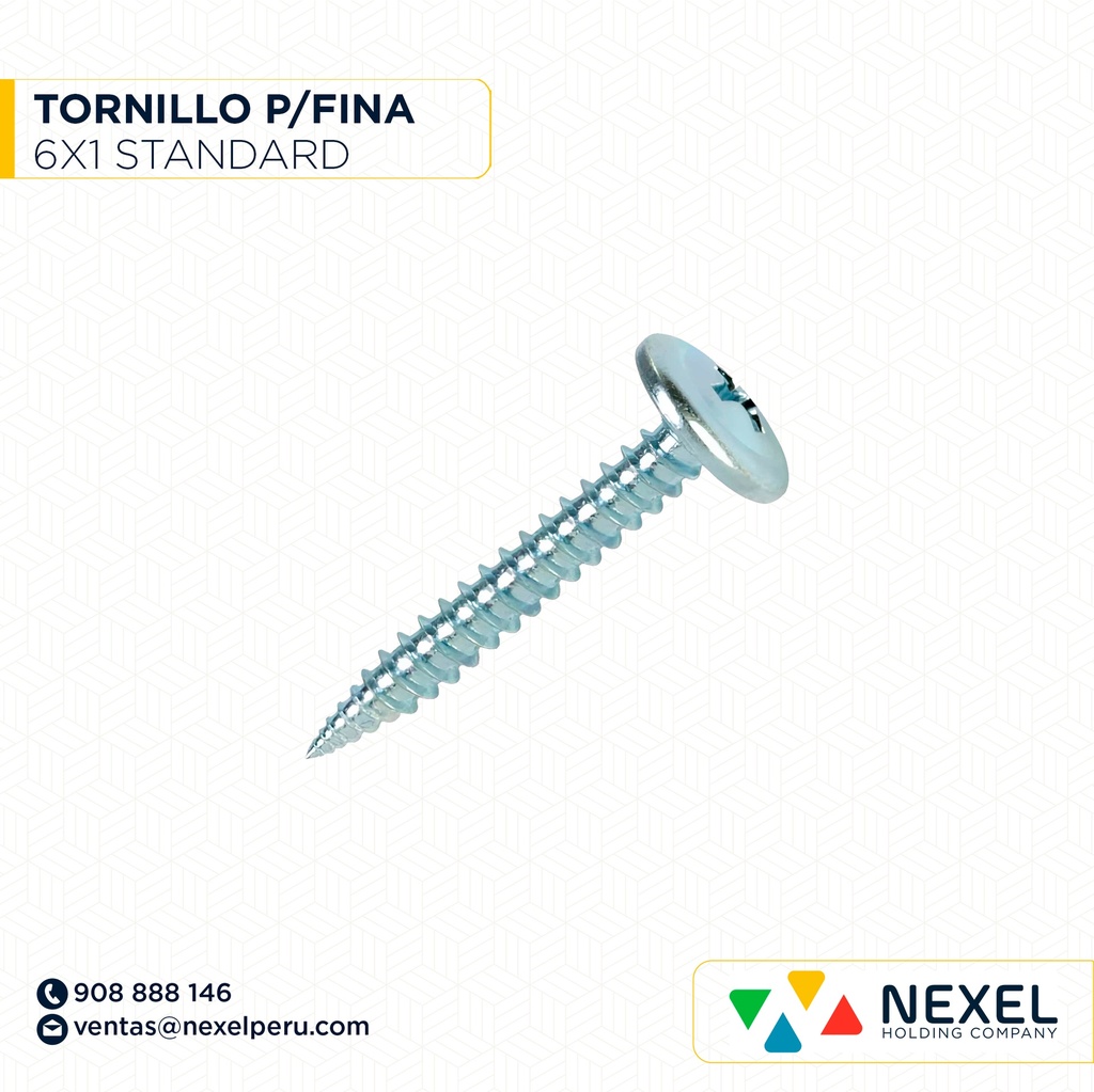 OUT- TORNILLO PUNTA FINA 6X1 PLANO STANDARD