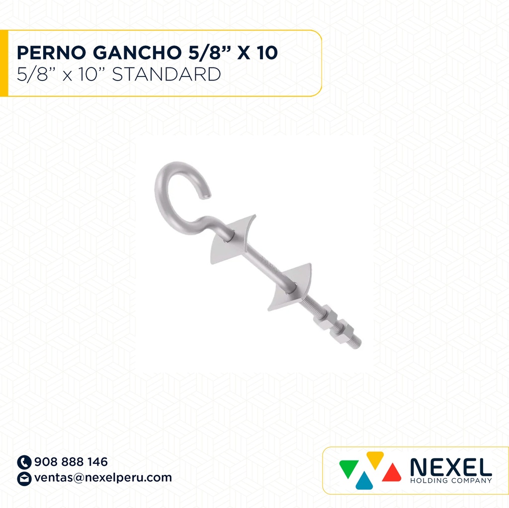 PERNO GANCHO 5/8" X 10" STANDARD