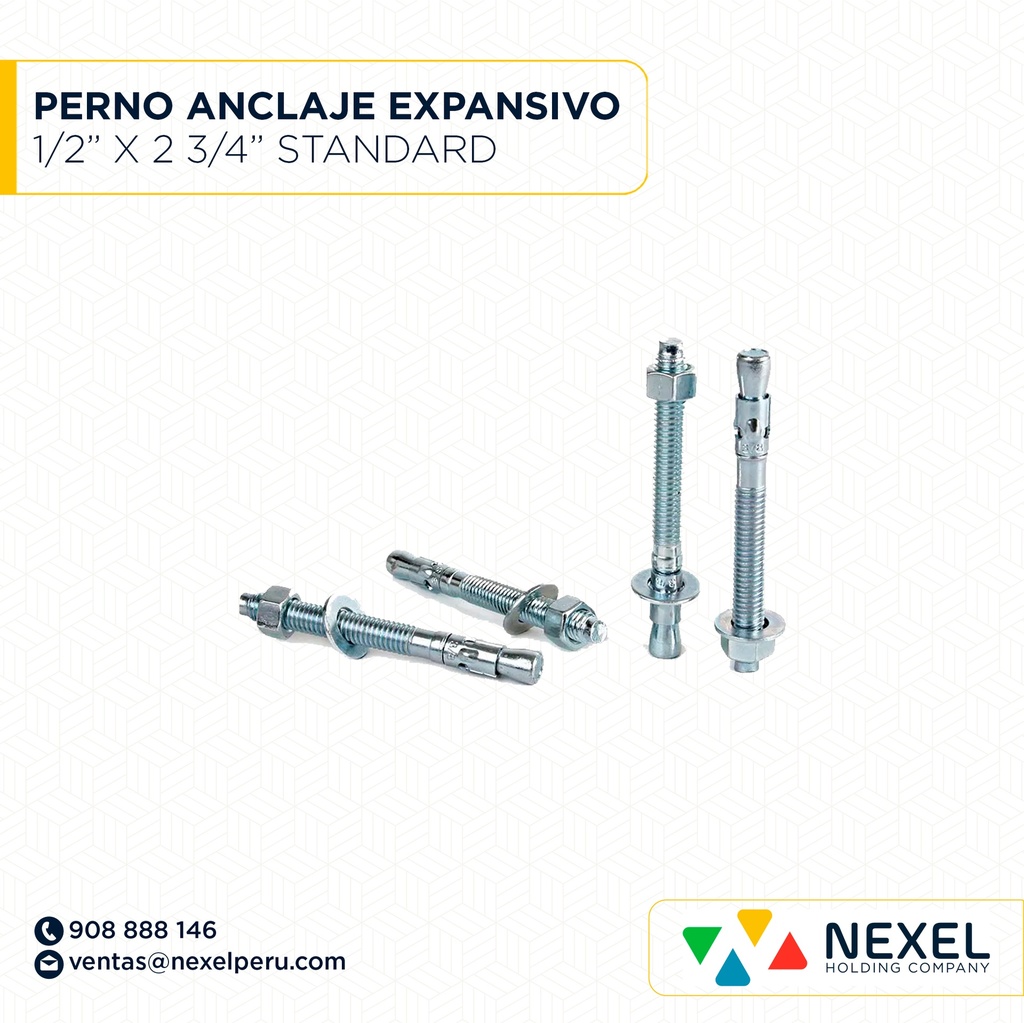 OUT- PERNO DE ANCLAJE EXPANSIVO 1/2' X 2 3/4' STANDARD