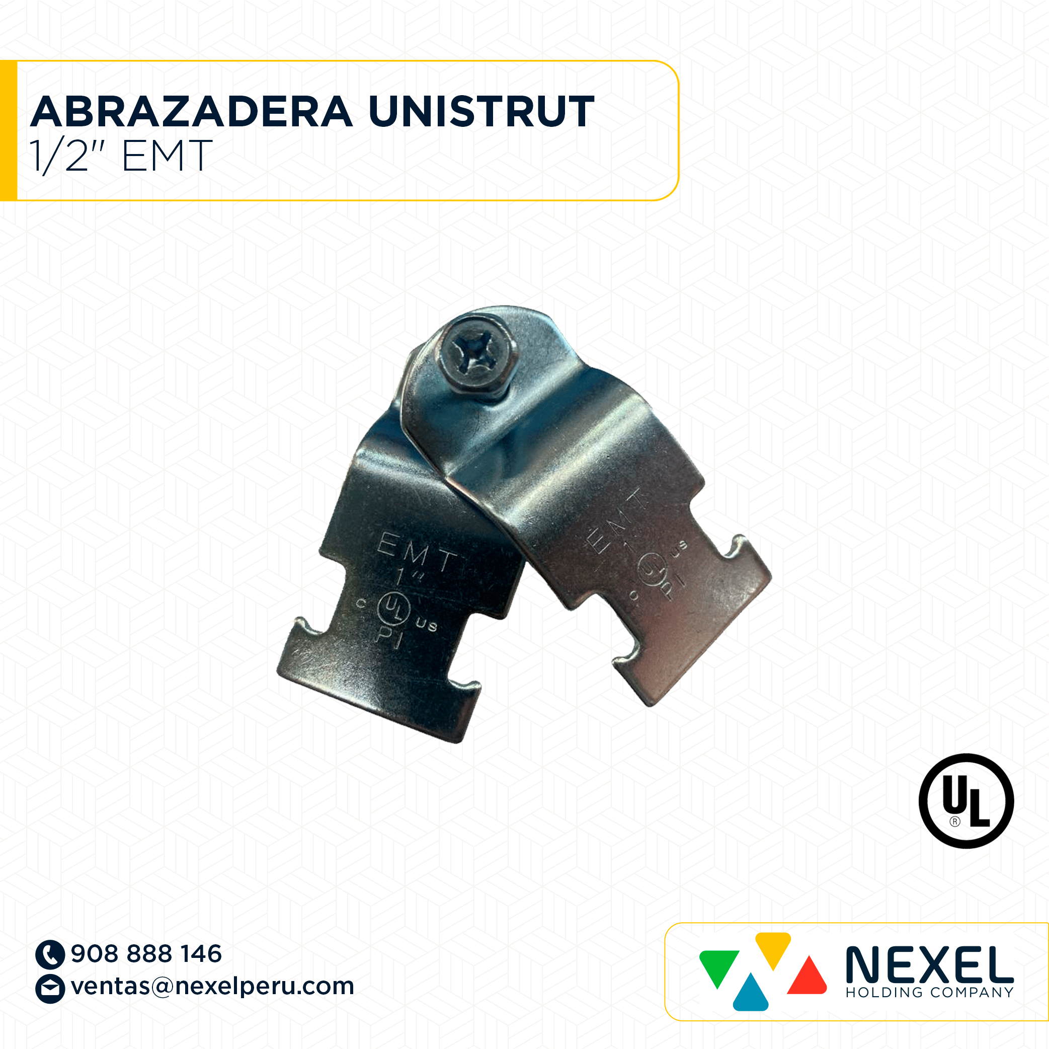 ABRAZADERA UNISTRUT 1/2" EMT STANDARD