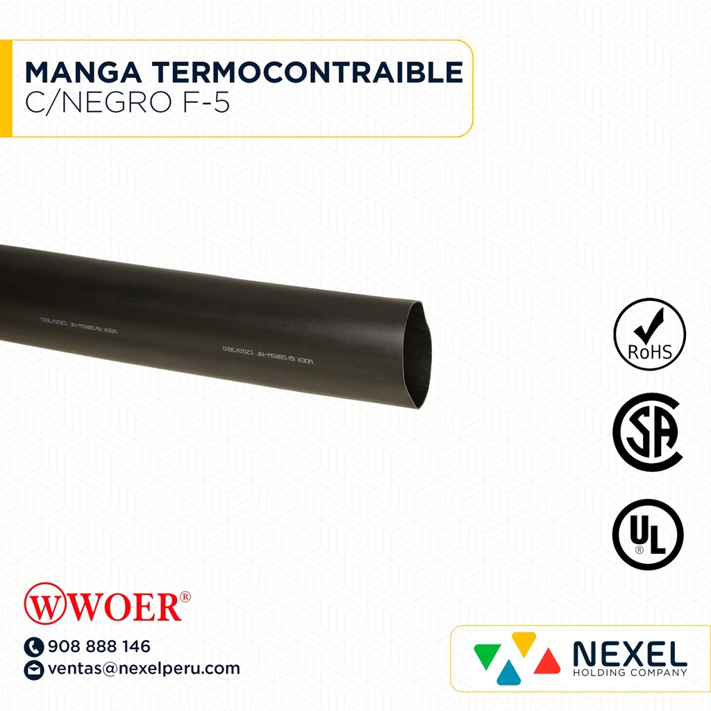 MANGA TERMOCONTRAIBLE C/NEGRO F-5 WOER