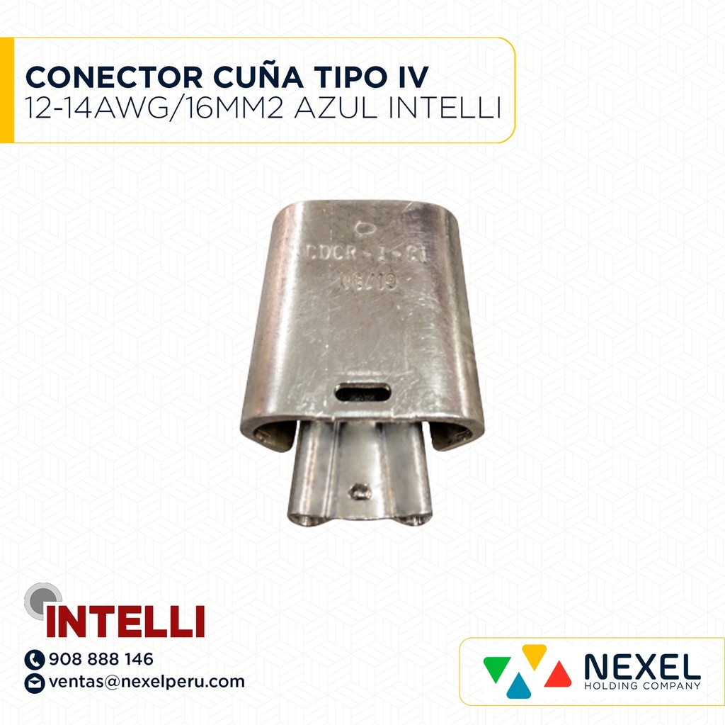 OUT- CONECTOR CUÑA TIPO IV 12-14AWG/16MM2 AZUL INTELLI