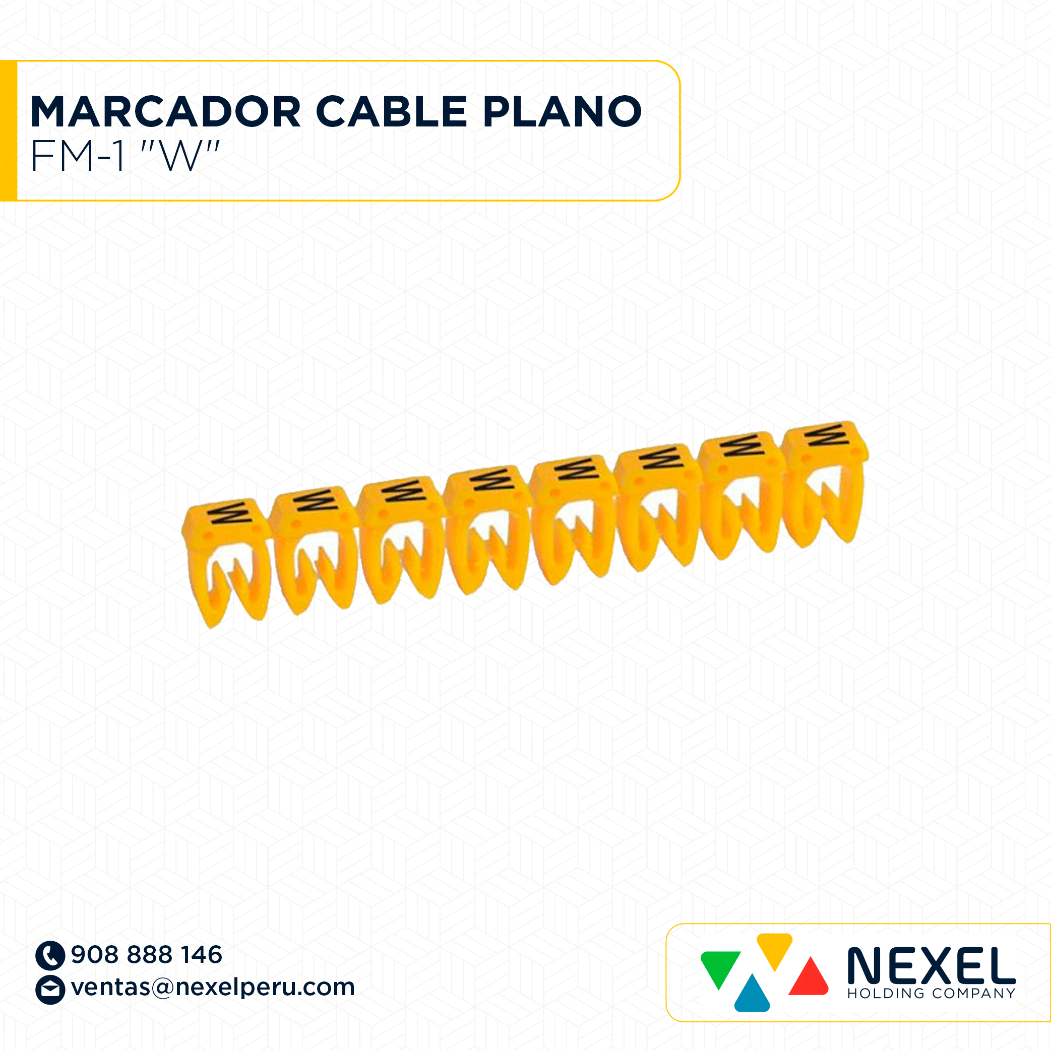 MARCADOR DE CABLE PLANO FM-1 "W" STANDARD