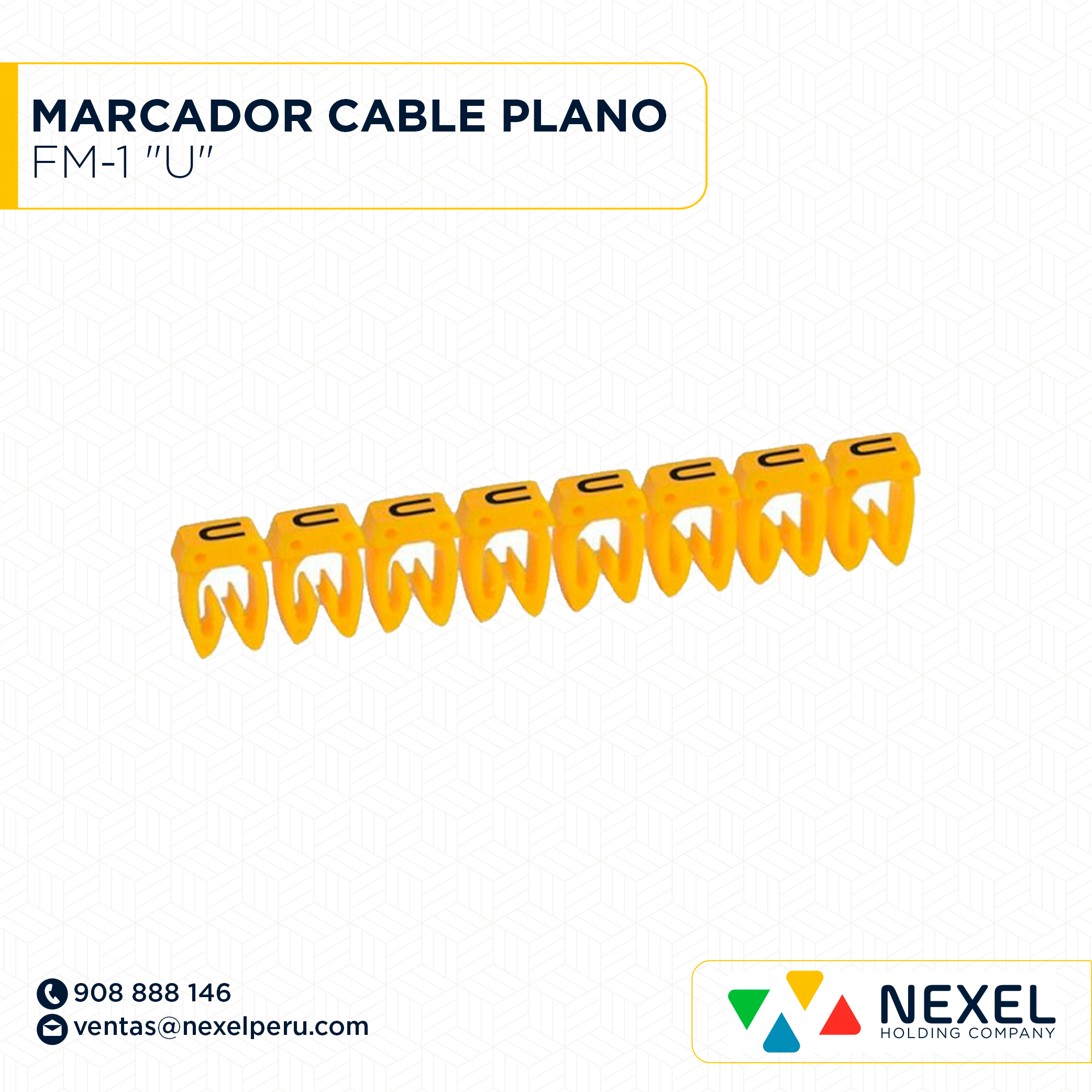 MARCADOR DE CABLE PLANO FM-1 "U" STANDARD