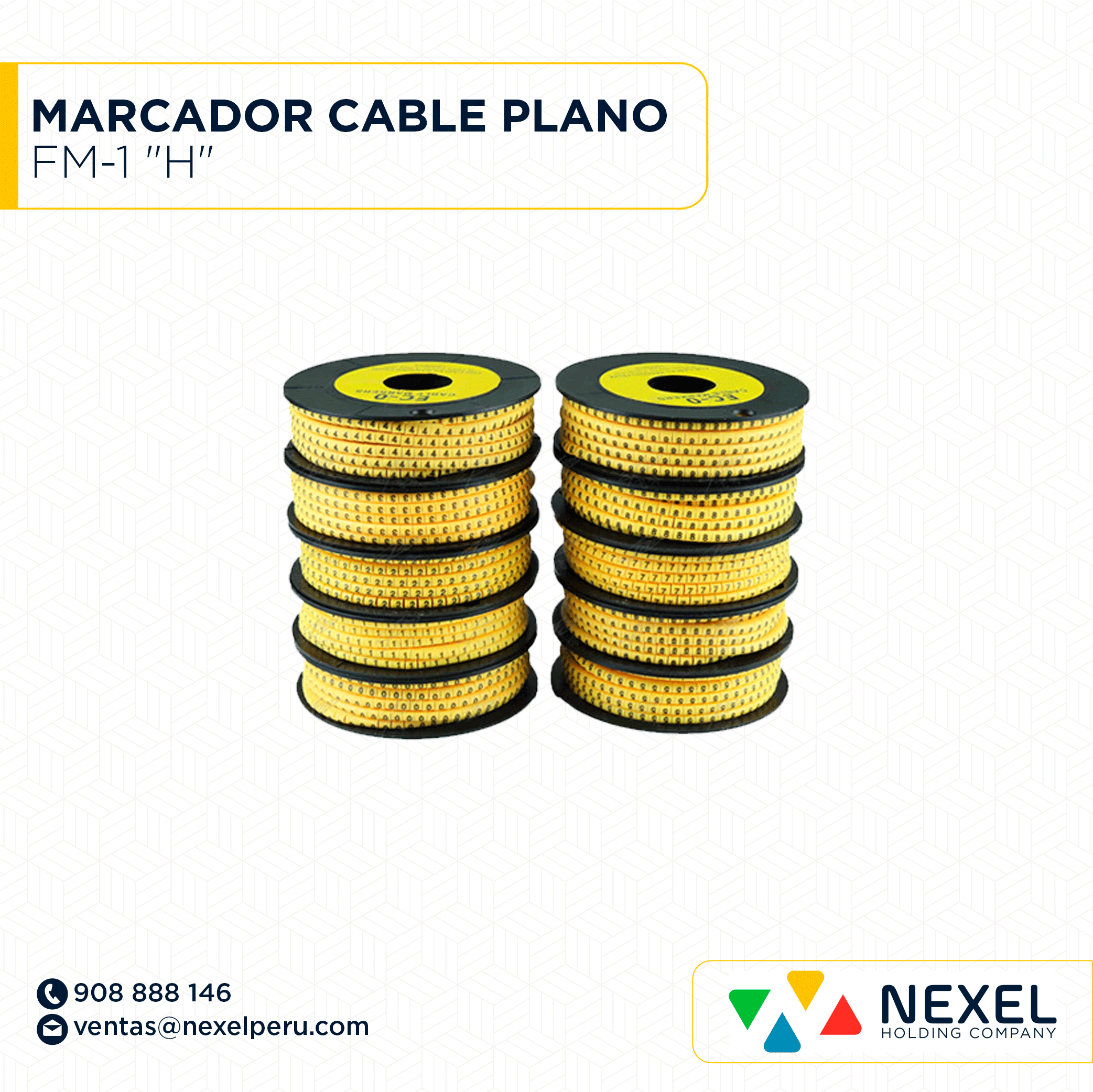 MARCADOR DE CABLE PLANO FM-1 "H" STANDARD