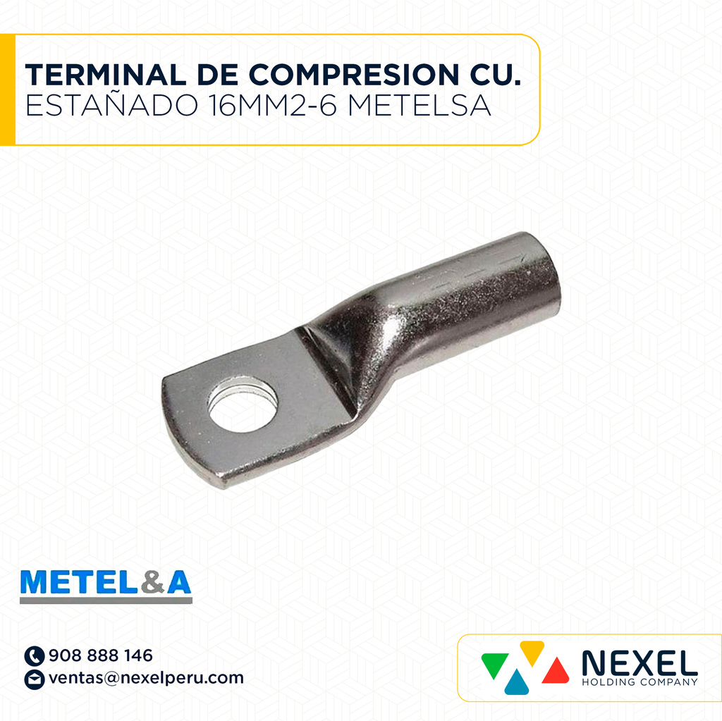 TERMINAL DE COMPRESION CU. ESTAÑADO 16MM2-6 METELSA