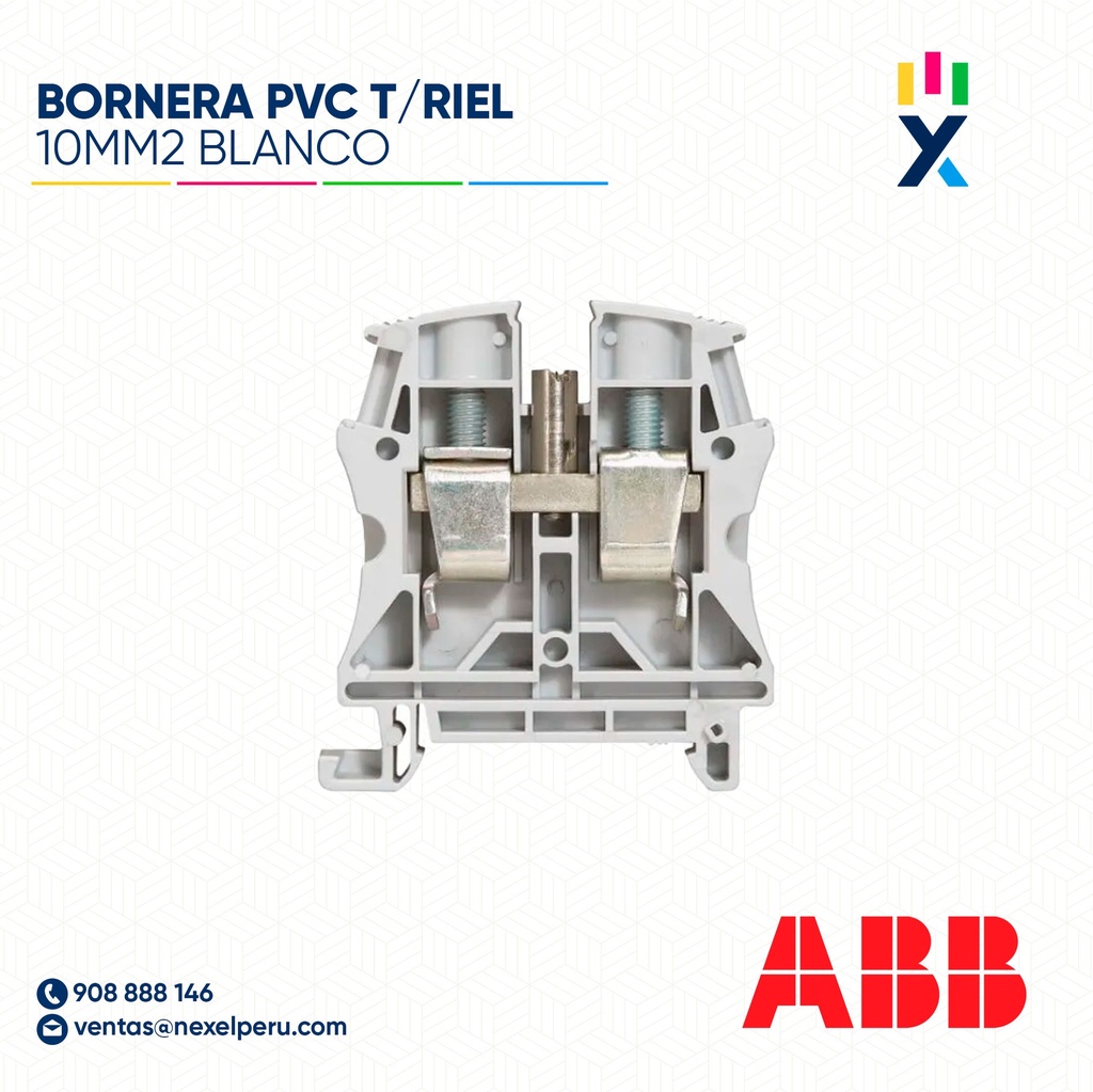 BORNERA PVC T/RIEL 10MM2 BLANCO ABB