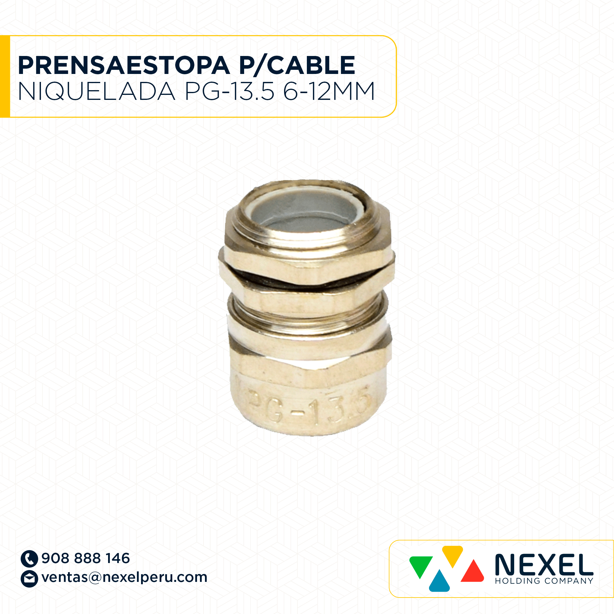 PRENSAESTOPA P/CABLE NIQUELADA PG-13.5 6-12MM STANDARD