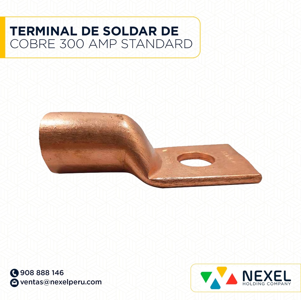TERMINAL DE SOLDAR DE COBRE 300 AMP STANDARD