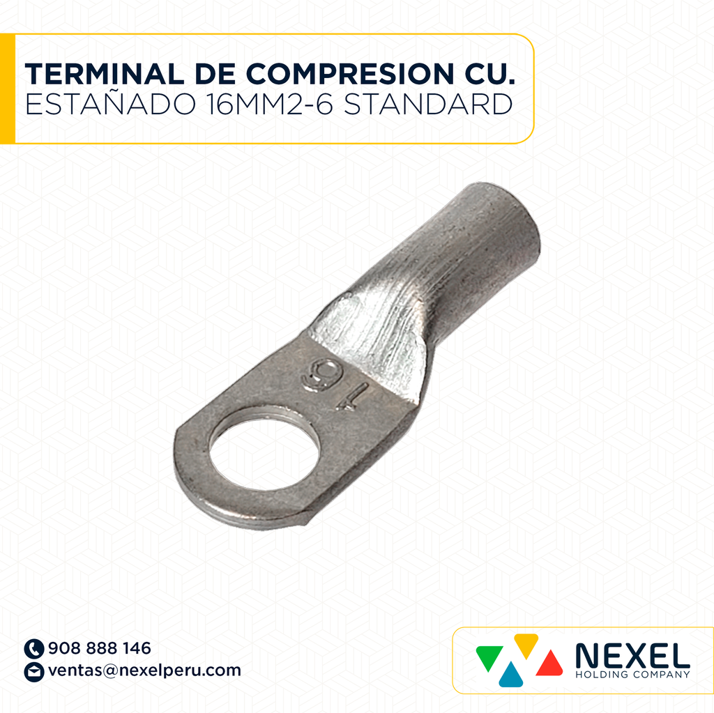 TERMINAL DE COMPRESION CU. ESTAÑADO 16MM2-6 STANDARD