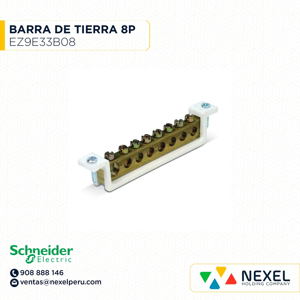 OUT- BARRA DE TIERRA P/TABL 8 POLOS REF EZ9E33B08 SCHNEIDER