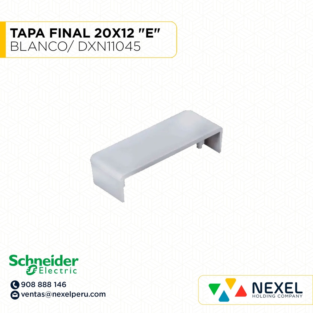 TAPA FINAL 20X12 "E" DEXSON BLANCO/ DXN11045 SCHNEIDER