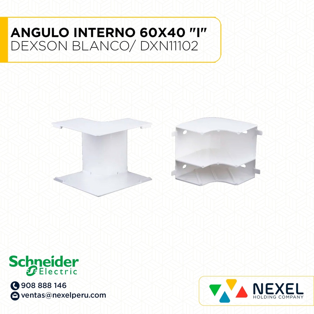 ANGULO INTERNO 60X40 "I" DEXSON BLANCO/ DXN11102 SCHNEIDER