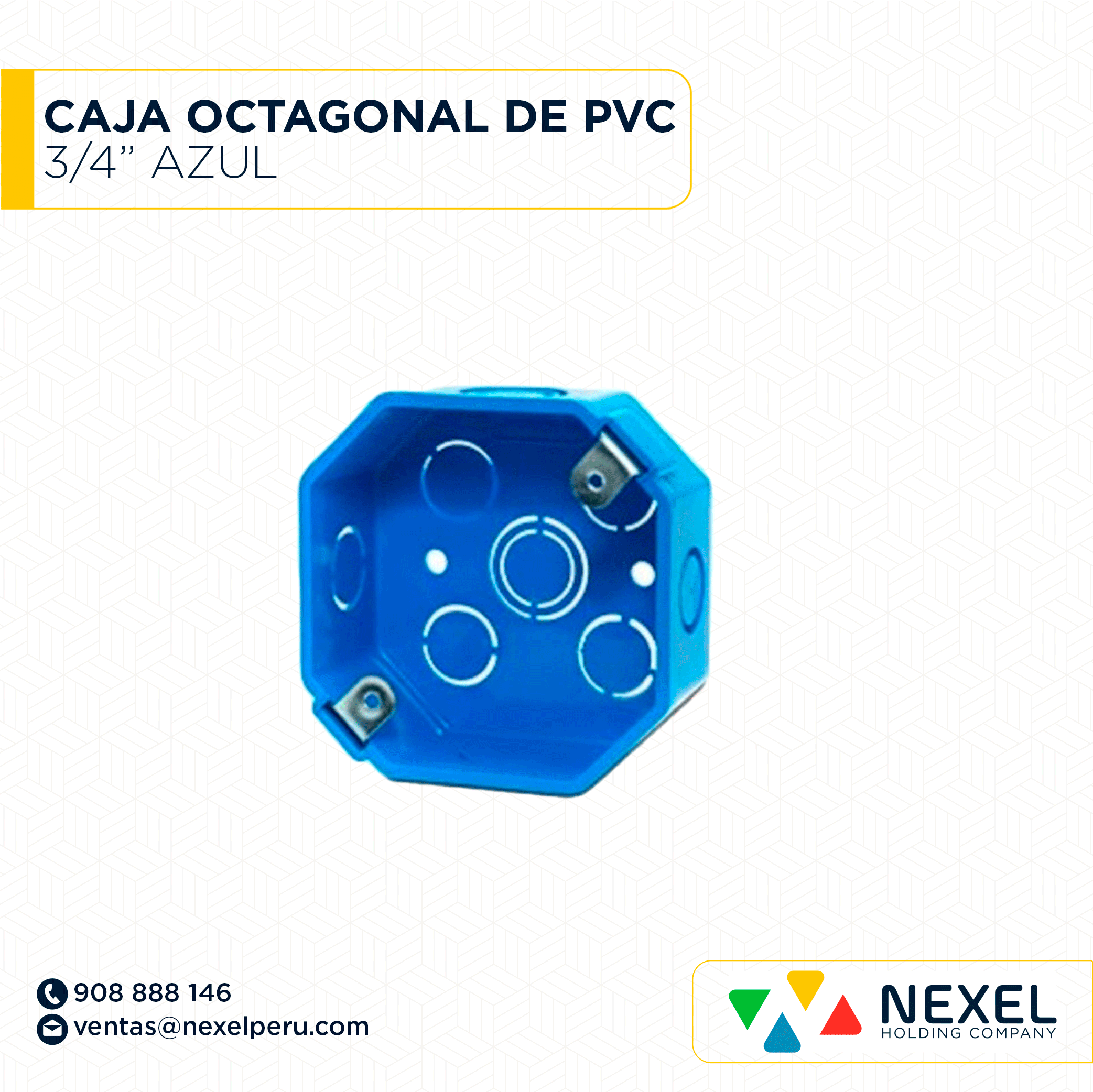 OUT- CAJA OCTAGONAL DE PVC 3/4' AZUL NACIONAL