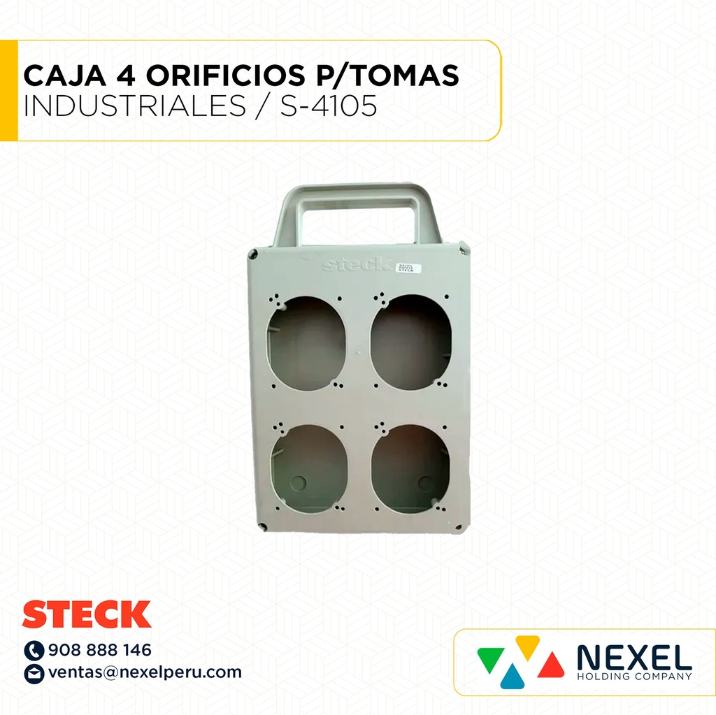 OUT- CAJA 4 ORIFICIOS P/TOMAS INDUSTRIALES / S-4105 STECK