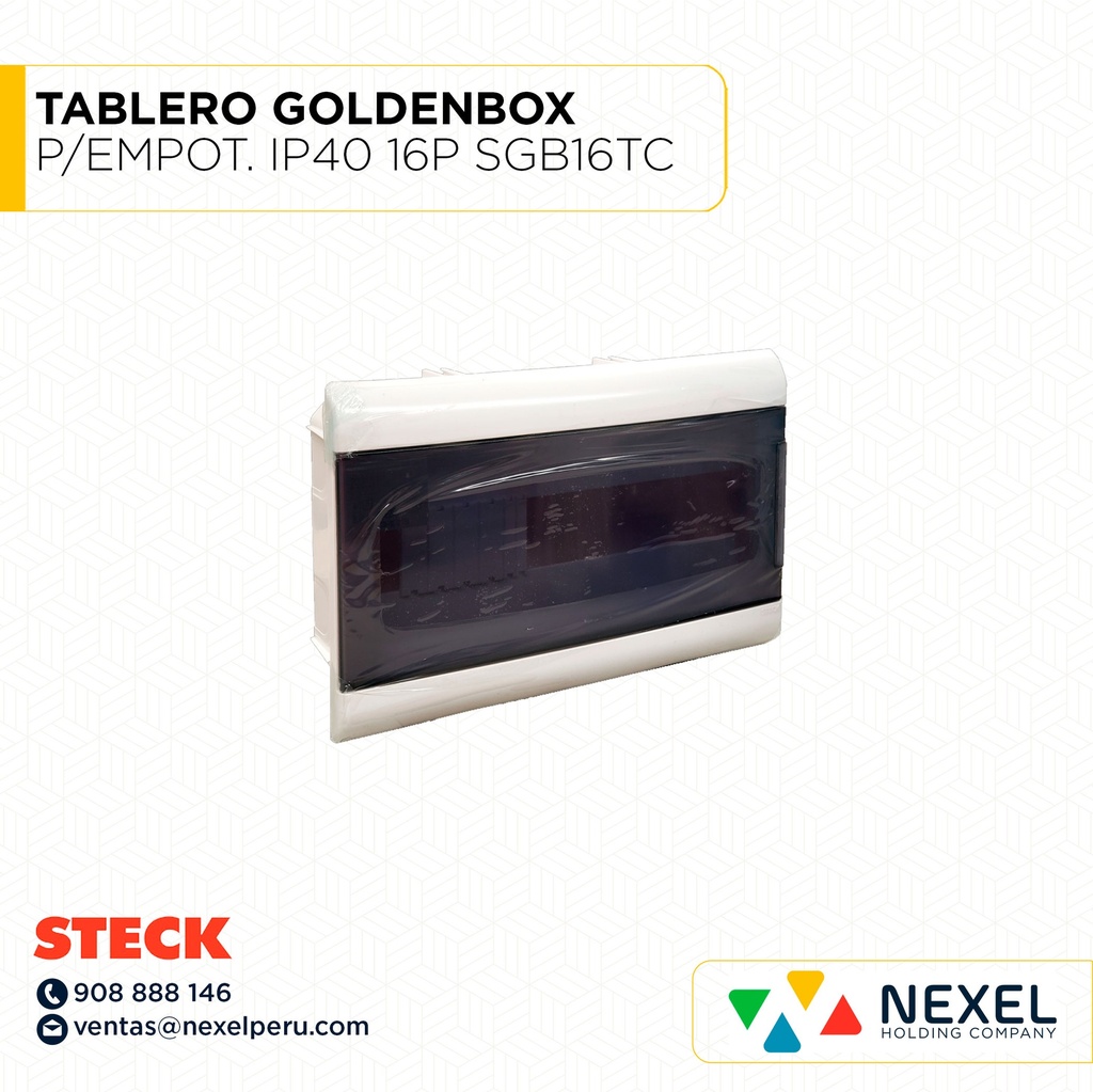 TABLERO GOLDENBOX P/EMPOT. IP40 16 POLOS / SGB16TC STECK